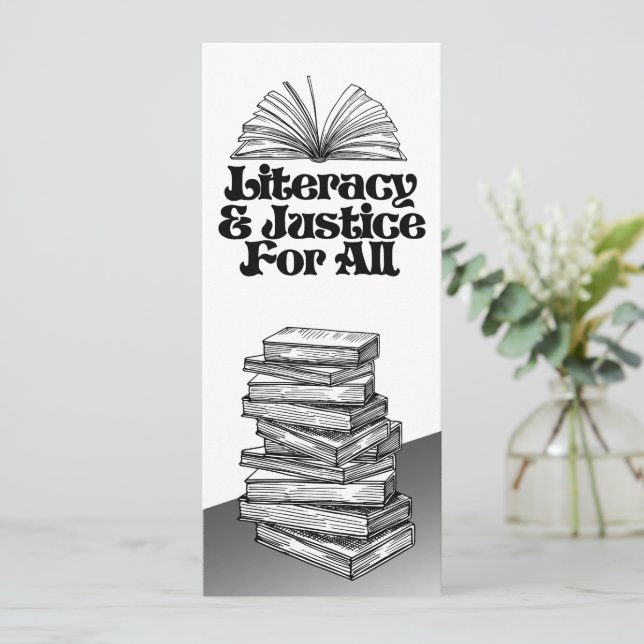 Alphabetisierung und Gerechtigkeit für alle Leseze Save The Date (Stehend Vorderseite)