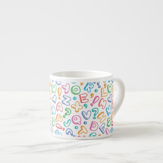 Alphabetmuster Espressotasse (Vorderseite Rechts)