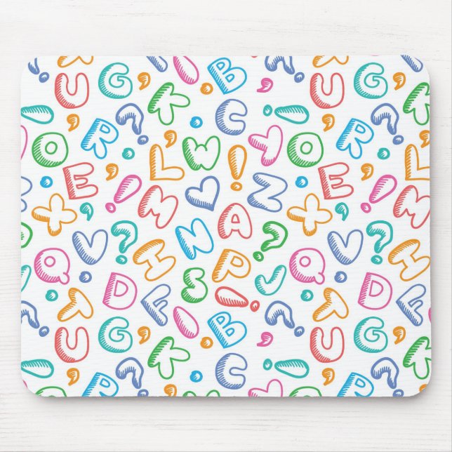 Alphabetmuster Mousepad (Vorne)