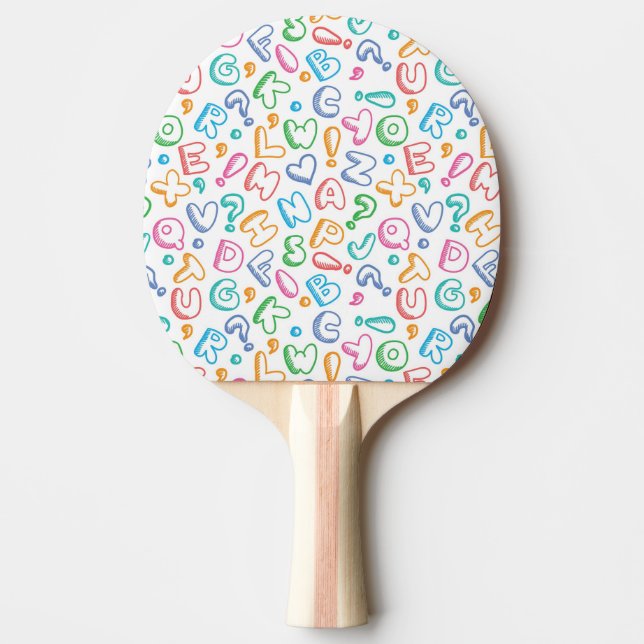 Alphabetmuster Tischtennis Schläger (Vorderseite)