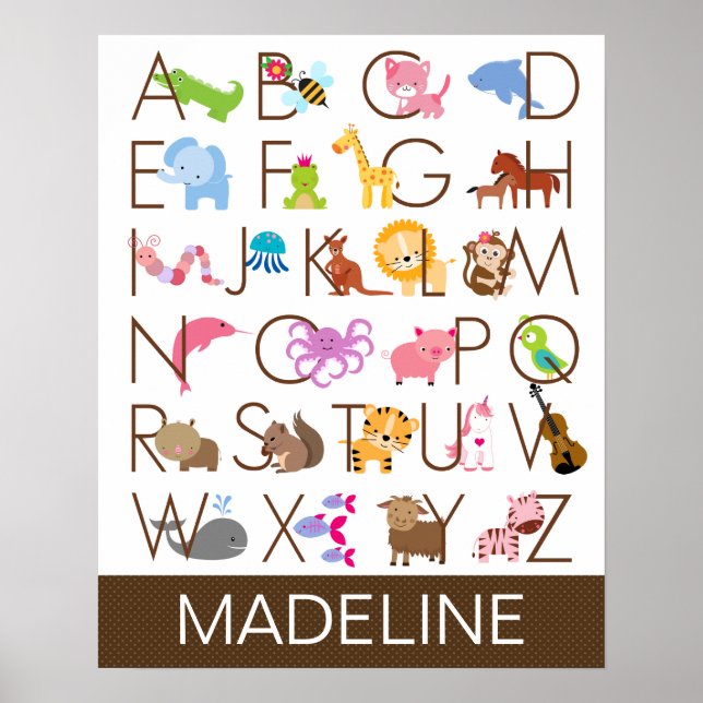 Alphabetposter für Mädchen Poster (Vorne)