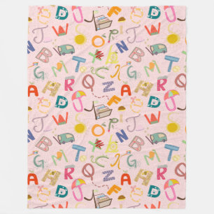 Alphabets Fleece Decke