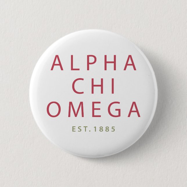 Alphachi Omega | Est. 1885 Button (Vorderseite)