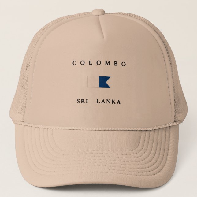 Alphatauchen-Flagge Colombos Sri Lanka Truckerkappe (Vorderseite)