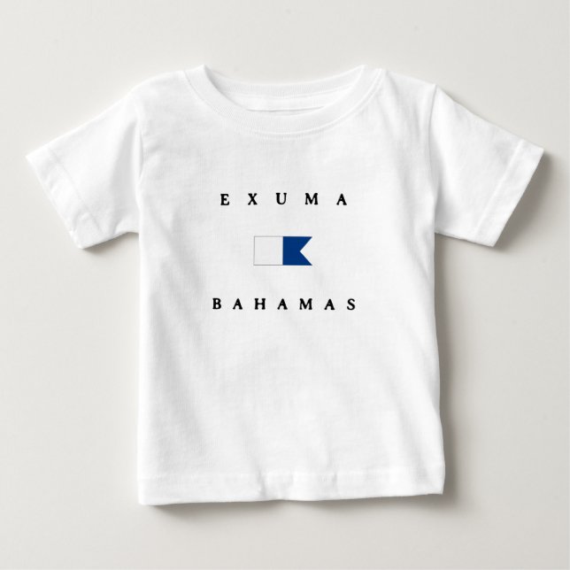 Alphatauchen-Flagge Exumas Bahamas Baby T-shirt (Vorderseite)