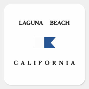 Alphatauchen-Flagge Laguna Beach-Kaliforniens Quadratischer Aufkleber
