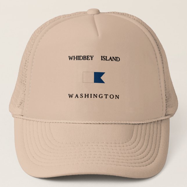 Alphatauchen-Flagge Whidbey Insel-Washingtons Truckerkappe (Vorderseite)