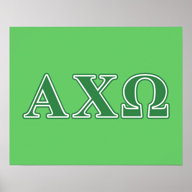 Alphi Chi Omega Green Letters Poster (Vorne)