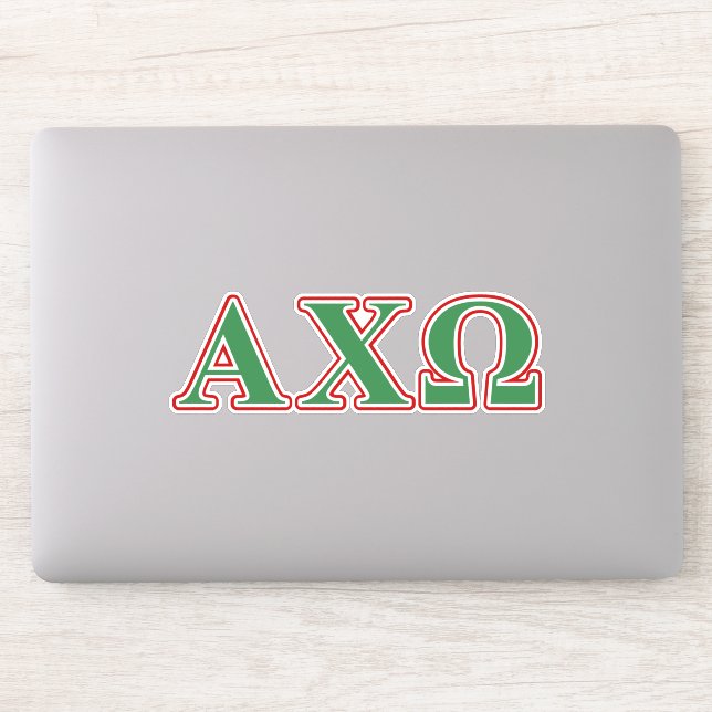 Alphi Chi Omega Green und Red Letters Aufkleber (Computer)