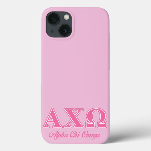 Alphi Chi Omega Pink Letters Case-Mate iPhone Hülle (Rückseite)