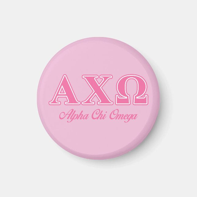 Alphi Chi Omega Pink Letters Magnet (Vorne)