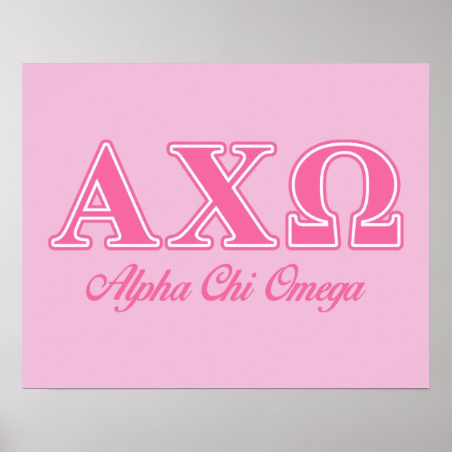 Alphi Chi Omega Pink Letters Poster (Vorne)