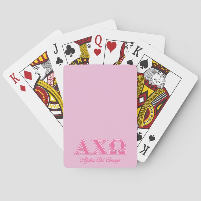 Alphi Chi Omega Pink Letters Spielkarten (Rückseite)