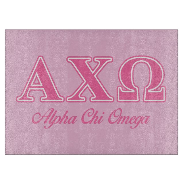 Alphi Chi Omega Rosa Buchstaben Schneidebrett (Vorderseite)