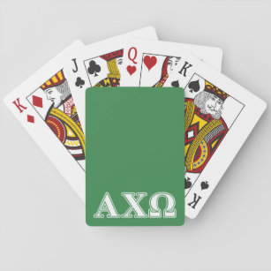 Alphi Chi Omega Weiße und Grüne Buchstaben Spielkarten