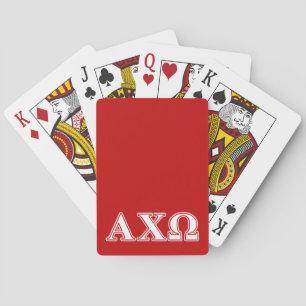 Alphi Chi Omega Weiße und rote Buchstaben Spielkarten