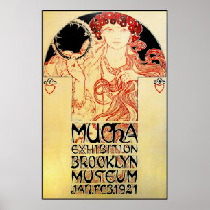 Alphones ( Alfons ) Mucha 1921 Ausstellungsposter Poster