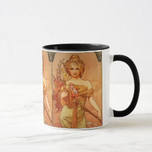 Alphonse (Alfons) Mucha Blumenstrauß Tasse
