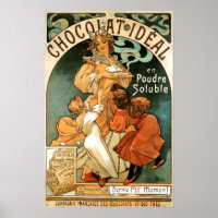 Alphonse (Alfons) Mucha Chocolat Poster Idéal
