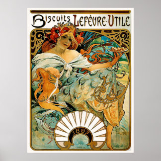 Alphonse (Alfons) Mucha Poster : Biscuits Lefevre