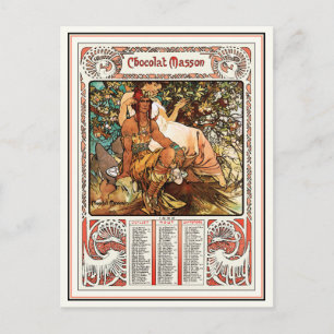 Alphonse (Alfons) Mucha Postkarte: Männlichkeit Postkarte