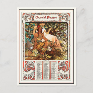 Alphonse (Alfons) Mucha Postkarte: Männlichkeit Postkarte