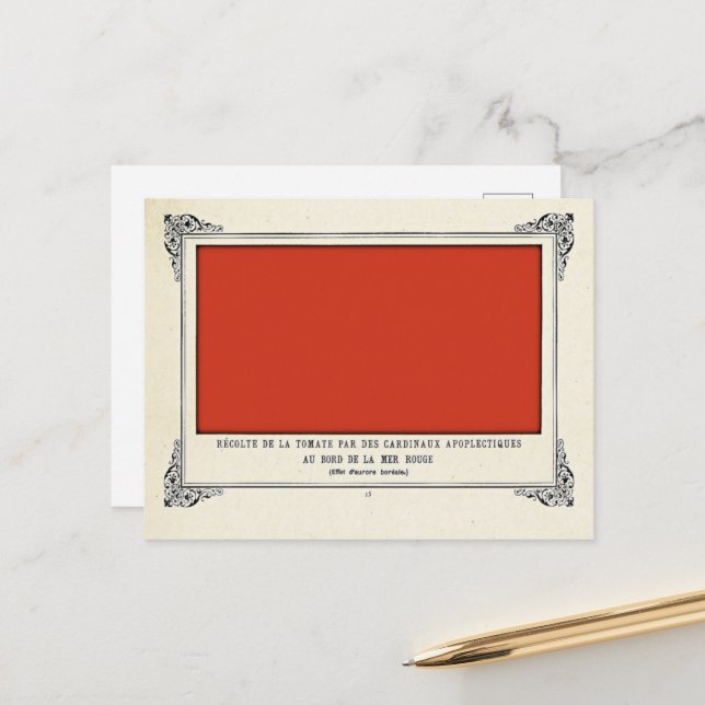 Alphonse Allais, April Narren, Rot, Abstrakte Kuns Postkarte (Vorderseite/Rückseite Beispiel)