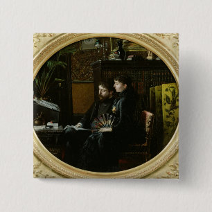 Alphonse Daudet und seine Ehefrau in ihrer Studie Button