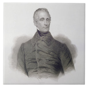 Alphonse de Lamartine, graviert von Pierre Pelee Fliese