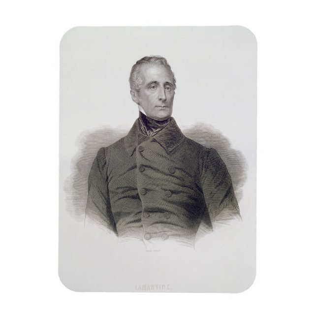 Alphonse de Lamartine, in Gravur von Pierre Pelee  Magnet (Vertikal)