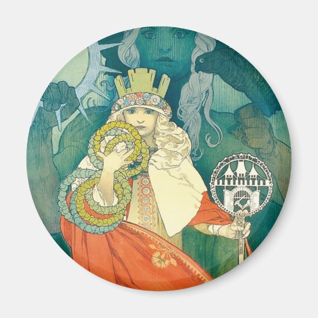Alphonse Maria Mucha ~ Art Nouveau Magnet (Vorne)