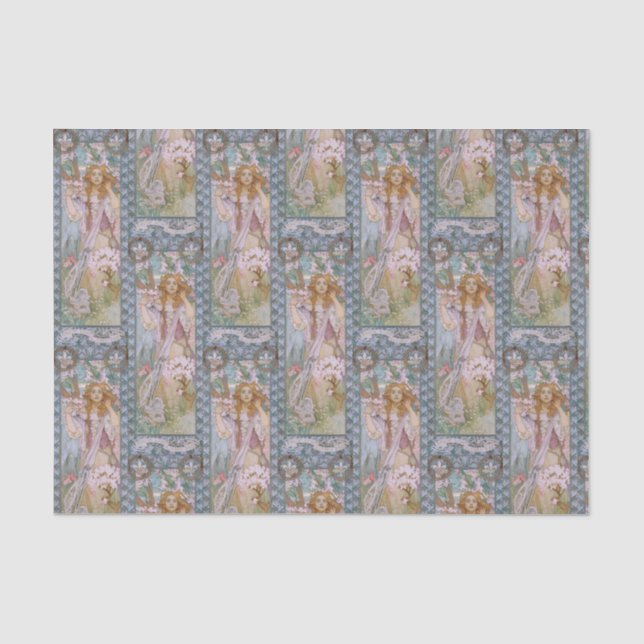 Alphonse Maria Mucha – Jugendstil Art nouveau DIY Seidenpapier (Vorderseite)