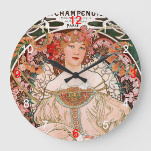 "Alphonse Mucha"の 壁 掛 け 計,Nr.02. Große Wanduhr