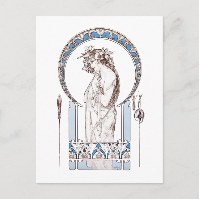 Alphonse Mucha - (1901) Karte Dokumente Decoratifs (Vorderseite)