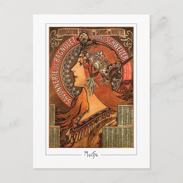 Alphonse Mucha #58 - Fine Art Postcard Postkarte (Vorderseite)