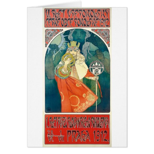 Alphonse Mucha 6. Sokol Festival, 1912 Karte