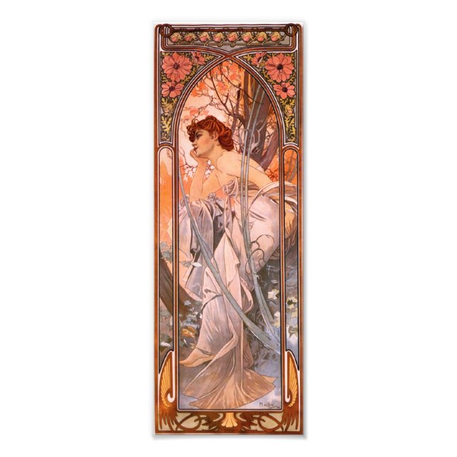 Alphonse Mucha Abend Reverie Print Fotodruck (Vorne)