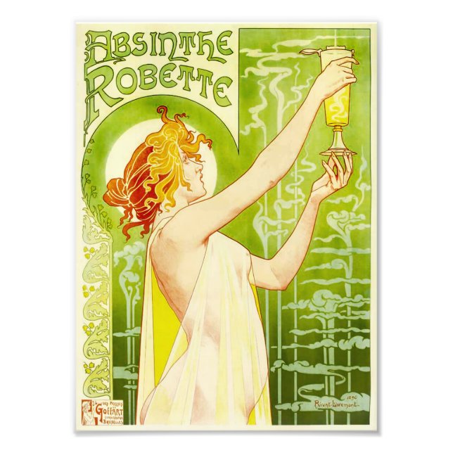 Alphonse Mucha Absinthe Robette Druck (Vorne)