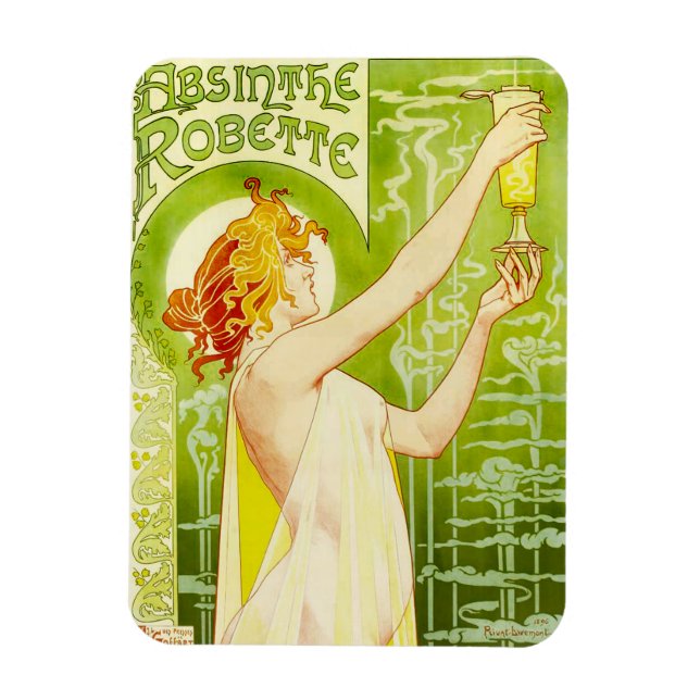 Alphonse Mucha Absinthe Robette Magnet (Vertikal)