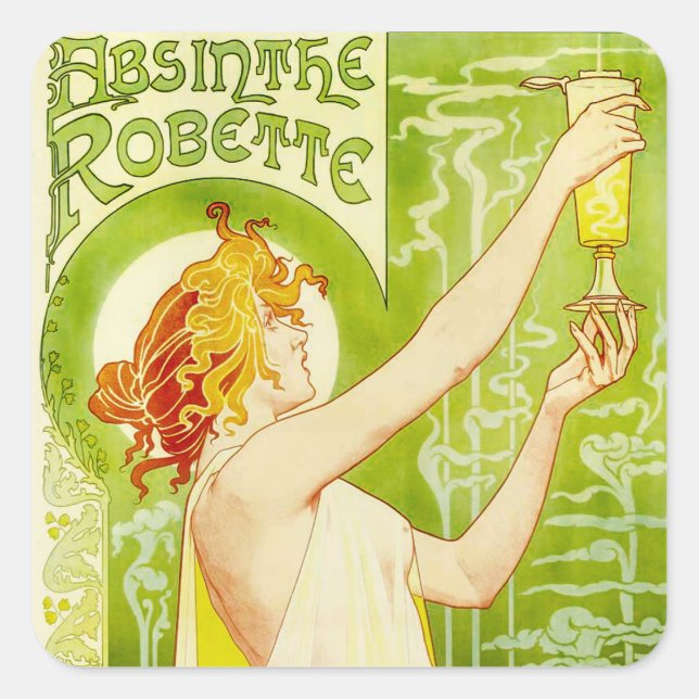 Alphonse Mucha Absinthe Robette Stickers (Vorderseite)