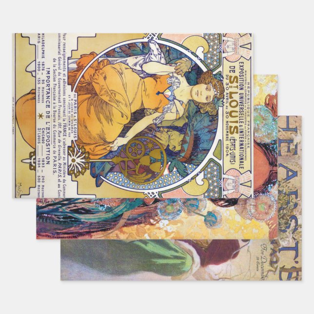 Alphonse Mucha, American Works Geschenkpapier Set (Set)