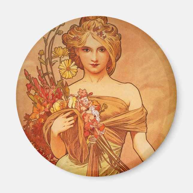 Alphonse Mucha Art Deco Magnet (Vorne)