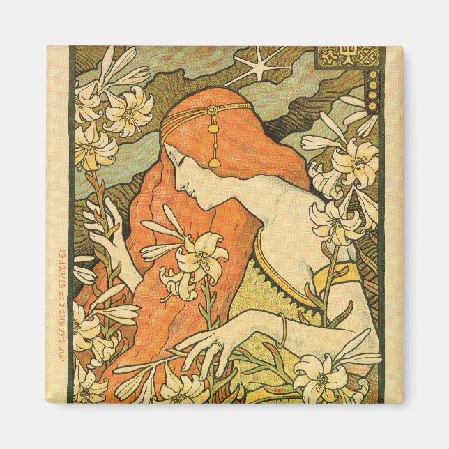 Alphonse Mucha Art Deco Magnet (Vorne)