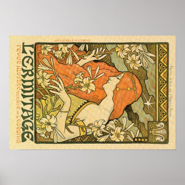 Alphonse Mucha Art Deco Poster (Vorne)