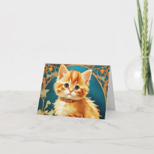 Alphonse Mucha Art Nouveau Cat Einladung