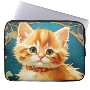 Alphonse Mucha Art Nouveau Cat Laptopschutzhülle