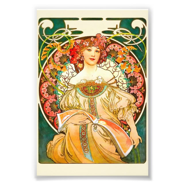 Alphonse Mucha Art Nouveau Daydream Fotodruck (Vorne)