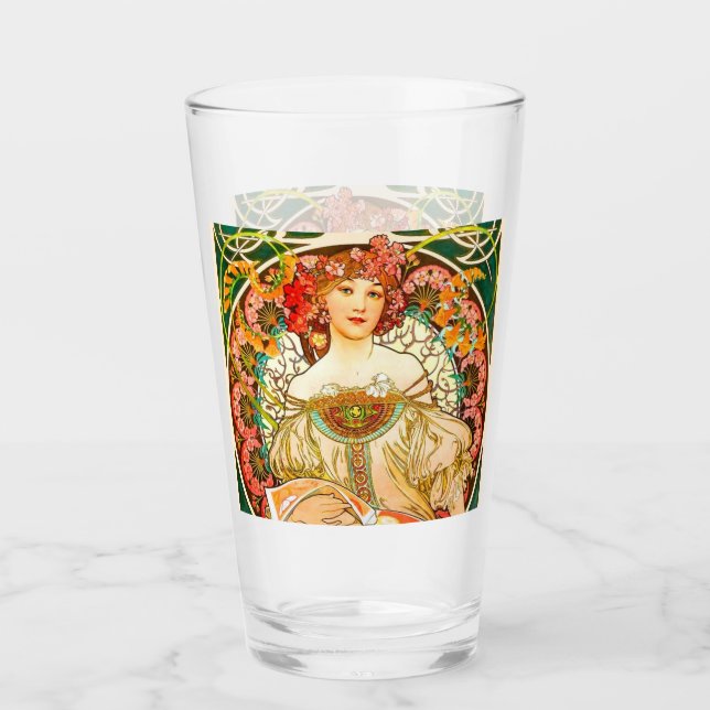 Alphonse Mucha Art Nouveau Daydream Glas (Vorderseite)