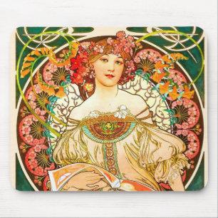Alphonse Mucha Art Nouveau Daydream Mousepad