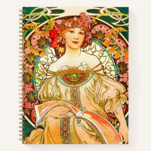 Alphonse Mucha Art Nouveau Daydream Notizbuch